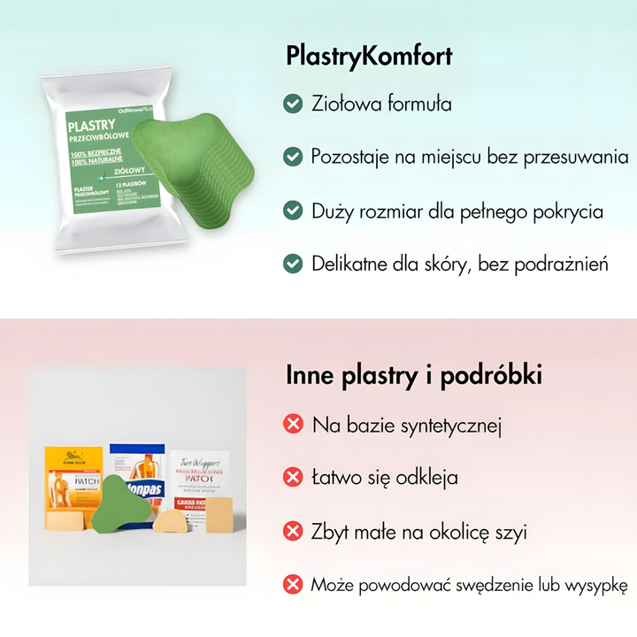 PlastryKomfort - Ziołowe Plastry Na Ból Szyi